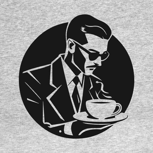 Male vintage coffee lover silhouette by Creative Art Store